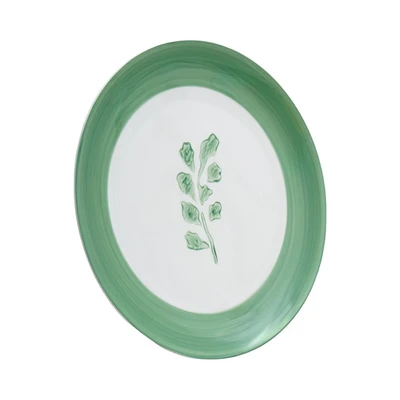 Gambar Appetite Casrin Piring Makan Porcelain Leaf 26.5 cm - Hijau
