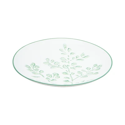 Gambar Appetite Cassia Piring Makan Porcelain Leaf 20 cm - Putih