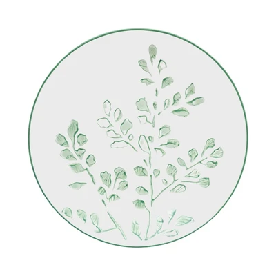 Gambar Appetite Cassia Piring Makan Porcelain Leaf 20 cm - Putih