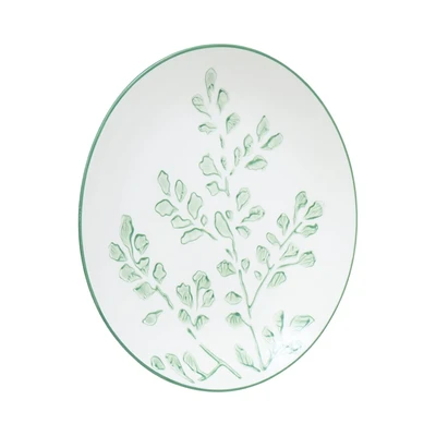 Gambar Appetite Cassia Piring Makan Porcelain Leaf 20 cm - Putih