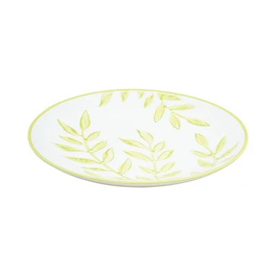 Gambar Appetite Celosia Piring Makan Porcelain Leaf 20 cm - Putih