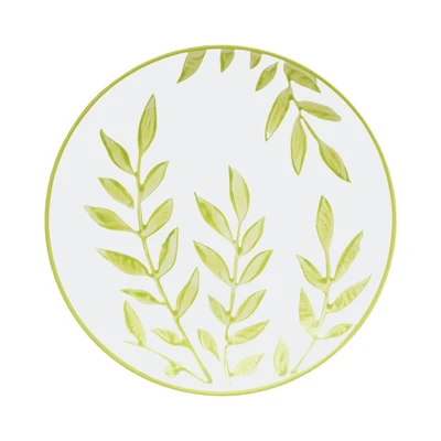 Gambar Appetite Celosia Piring Makan Porcelain Leaf 20 cm - Putih