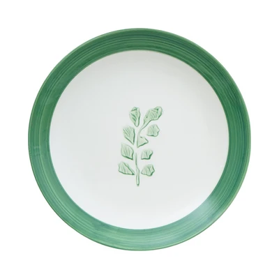 Gambar Appetite Casrin Piring Makan Porcelain Leaf 20 cm - Hijau