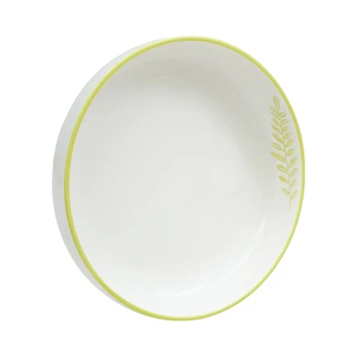 Gambar Appetite Celosia Piring Saji Porcelain Deep Leaf 20 cm - Putih