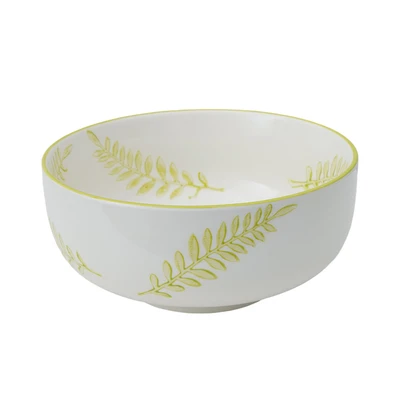 Gambar Appetite Celosia Mangkuk Saji Porcelain Leaf 15.3 cm - Putih