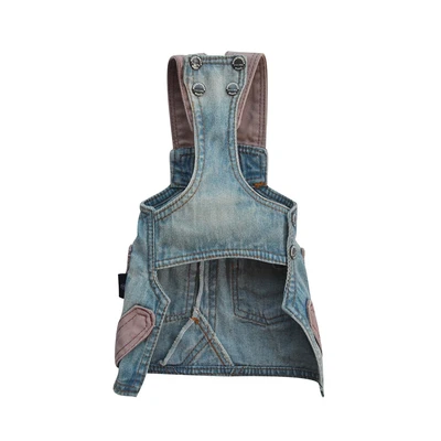 Gambar Doggy Dolly Ukuran M Baju Dress Denim Anjing - Pink