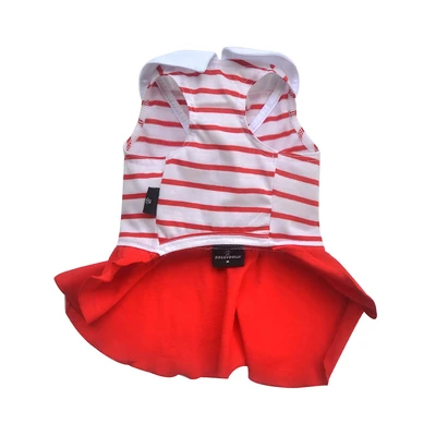 Gambar Doggy Dolly Ukuran XL Baju Dress Anjing Stripe - Merah