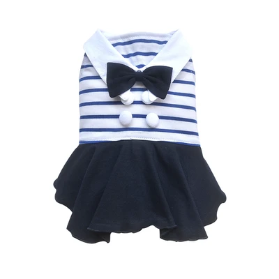 Gambar Doggy Dolly Ukuran L Baju Dress Anjing Stripe - Biru