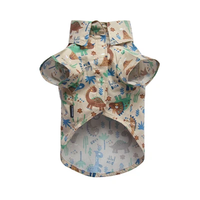 Gambar Doggy Dolly Ukuran S Baju Kemeja Anjing Dino - Cokelat