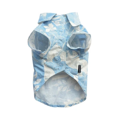 Gambar Doggy Dolly Ukuran XL Baju Kemeja Anjing Leaf - Biru