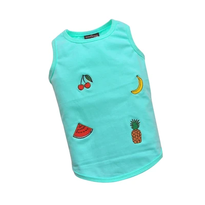 Gambar Doggy Dolly Ukuran M Baju Tank Anjing Fruit - Biru