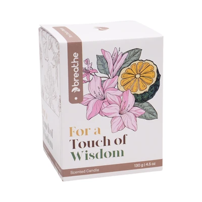 Gambar Breathe Bergamot & Sage Touch Of Wisdom Lilin Aromaterapi 130 gr