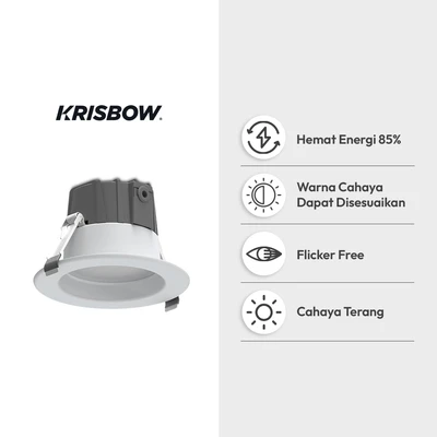 Gambar Krisbow Lampu Downlight LED 3CCT Inbow Multi Watt Shallow - Putih
