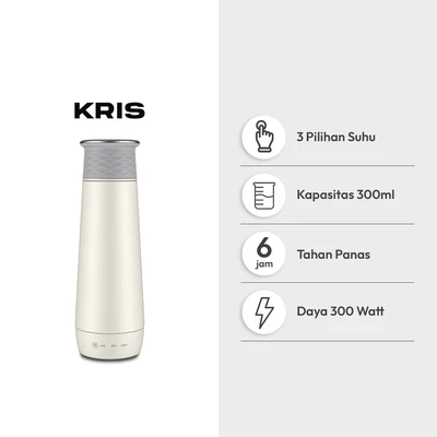 Gambar Kris Ketel Listrik Portable Stainless Steel 300 ml - Putih