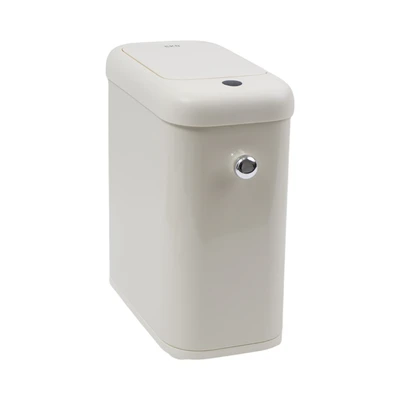 Gambar Eko Vintage Tempat Sampah Sensor Gerak Besi Slim 8 Liter - Putih Vanilla
