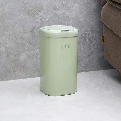 Gambar Eko Vintage Tempat Sampah Sensor Gerak Besi 12 Liter - Hijau