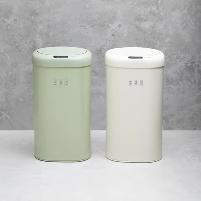 Gambar Eko Vintage Tempat Sampah Sensor Gerak Besi 12 Liter - Hijau