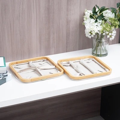 Gambar Stora Kotak Penyimpanan 4 Kompartemen Soft 30x30x9 cm - Krem