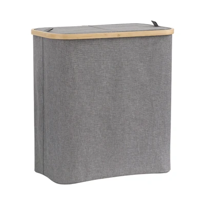 Gambar Stora Keranjang Laundry 2 Pocket 55x34.2x60 cm - Abu-Abu