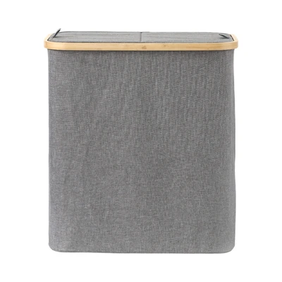Gambar Stora Keranjang Laundry 2 Pocket 55x34.2x60 cm - Abu-Abu