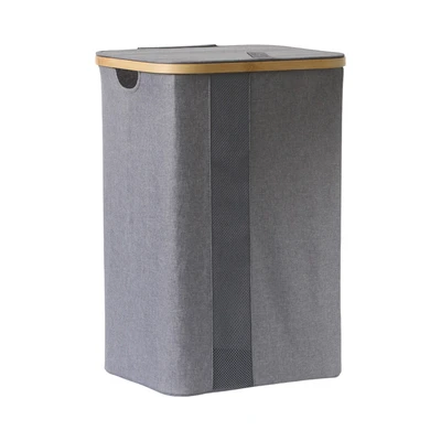 Gambar Stora Keranjang Laundry Bamboo 40.5x33x65 cm - Abu-Abu
