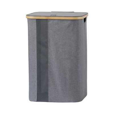 Gambar Stora Keranjang Laundry Bamboo 40.5x33x65 cm - Abu-Abu