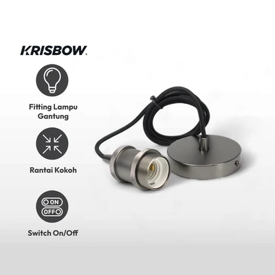 Gambar Krisbow Fitting Lampu E27 Vintage - Hitam