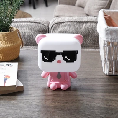 Gambar Eglare Lampu Meja E14 Cube Bear - Pink