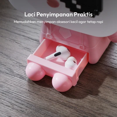Gambar Eglare Lampu Meja E14 Cube Bear - Pink