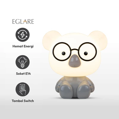 Gambar Eglare Lampu Meja E14 Koala - Abu-Abu