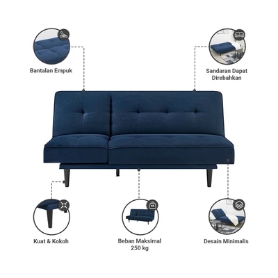 Gambar Informa Bleu Sofa Bed Fabric - Biru Tua