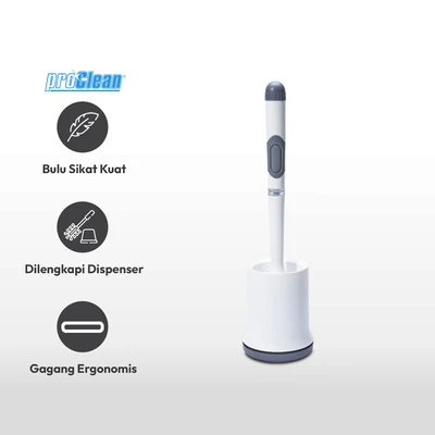 Gambar Proclean Sikat Toilet Dengan Dispenser Sabun - Abu-Abu/Putih