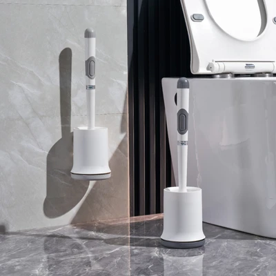 Gambar Proclean Sikat Toilet Dengan Dispenser Sabun - Abu-Abu/Putih