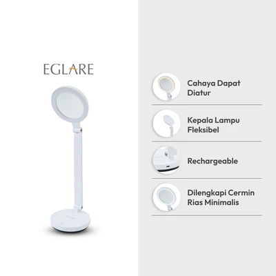 Gambar Eglare Lampu Meja Led Rechargeable Beauty - Putih