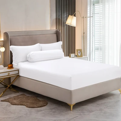 Gambar Informa 200x200 cm Seprai Super King 460 TC Fitted A White - Tencel Lyocell