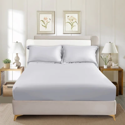Gambar Informa 200x200 cm Seprai Super King 460 TC Fitted A Bluegrey - Tencel Lyocell