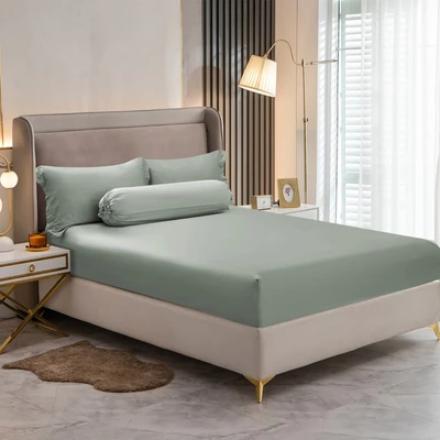 Gambar Informa 200x200 cm Seprai Super King 460 TC Fitted A Sage - Tencel Lyocell