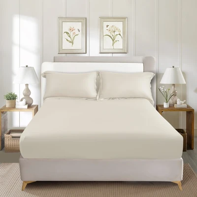 Gambar Informa 180x200 cm Seprai King 460 TC Fitted B Ivory - Tencel Lyocell