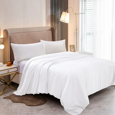 Gambar Informa 260x230 cm Duvet Cover 460 TC White - Tencel Lyocell