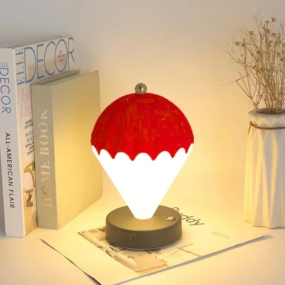 Gambar APA Lampu Meja LED 3 Warna Rechargeable Air Baloon - Merah