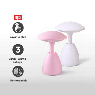 Gambar Apa Lampu Meja Led Rechargeable Ufo 3cct - Pink