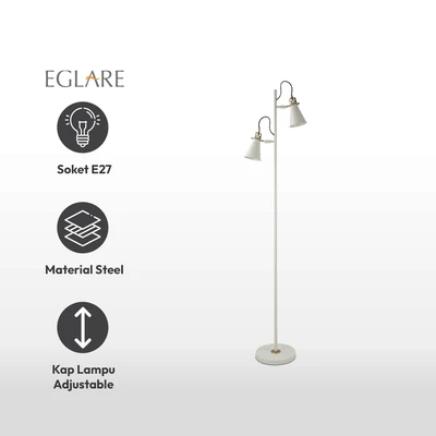 Gambar Eglare Tica Lampu Lantai 2l E27 - Krem Beige