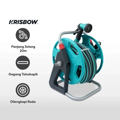 Gambar Krisbow Selang Air Telescopic 1/2 Inci 20 Meter - Biru