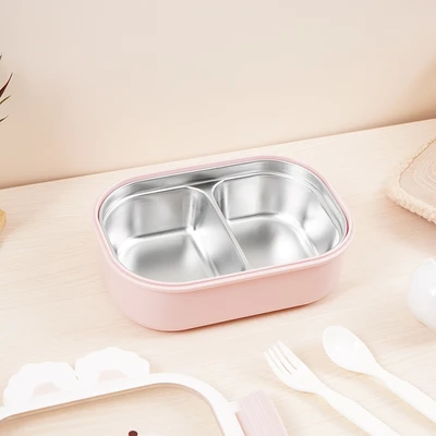 Gambar Ataru Kotak Makan 2 Sekat Rabbit 950 ml - Pink