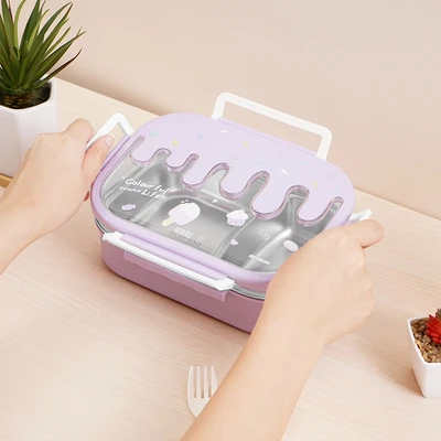 Gambar Ataru Kotak Makan 2 Sekat Ice Pop 650 ml - Ungu