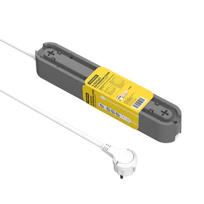 Gambar Krisbow Stop Kontak Ekstensi 4 Soket Dengan USB-A & USB-C - Putih/Abu-Abu