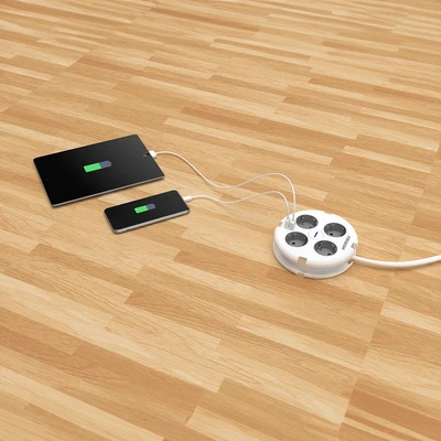 Gambar Krisbow Stop Kontak Disc 4 Soket Dengan USB-A & USB-C