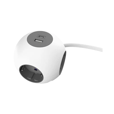 Gambar Krisbow Stop Kontak Globe 4 Soket Dengan USB-A & USB-C