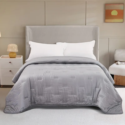 Gambar Informa 210x210 cm Bed Cover 460 Tc Grey - Tencel Lyocell