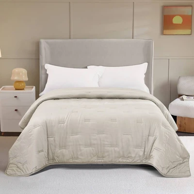 Gambar Informa 210x210 cm Bed Cover 460 Tc Ivory - Tencel Lyocell